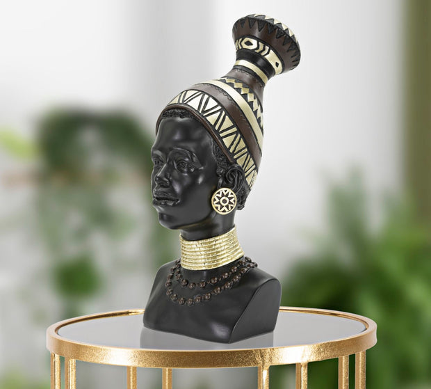 Massai Frau Schwarz Bunt 38,5 cm – Afrikanische Deko