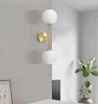 Wandleuchte Glamy Doppia Gold Weiß 55 cm – Wandlampe