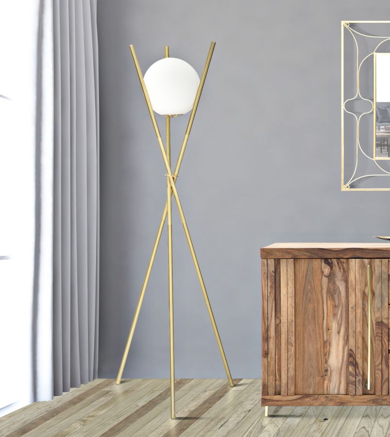 Stehlampe Glamy Gold Weiß 155 cm – Stehleuchte
