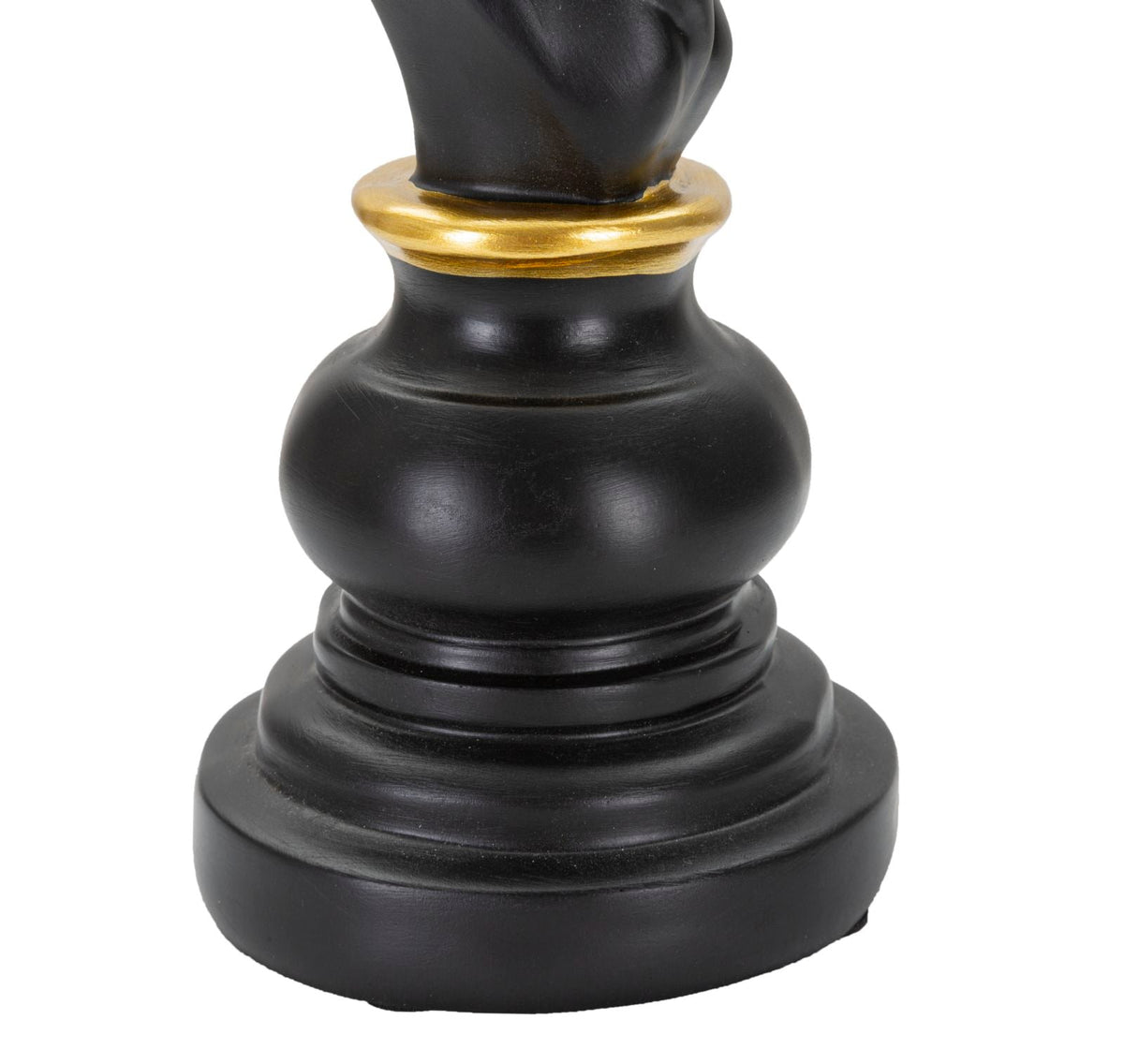 Schachfigur Springer Schwarz Gold 27 cm – Schach Deko