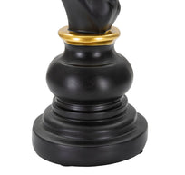Schachfigur Springer Schwarz Gold 27 cm – Schach Deko