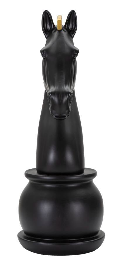 Schachfigur Springer Schwarz Gold 50 cm – Schach Deko