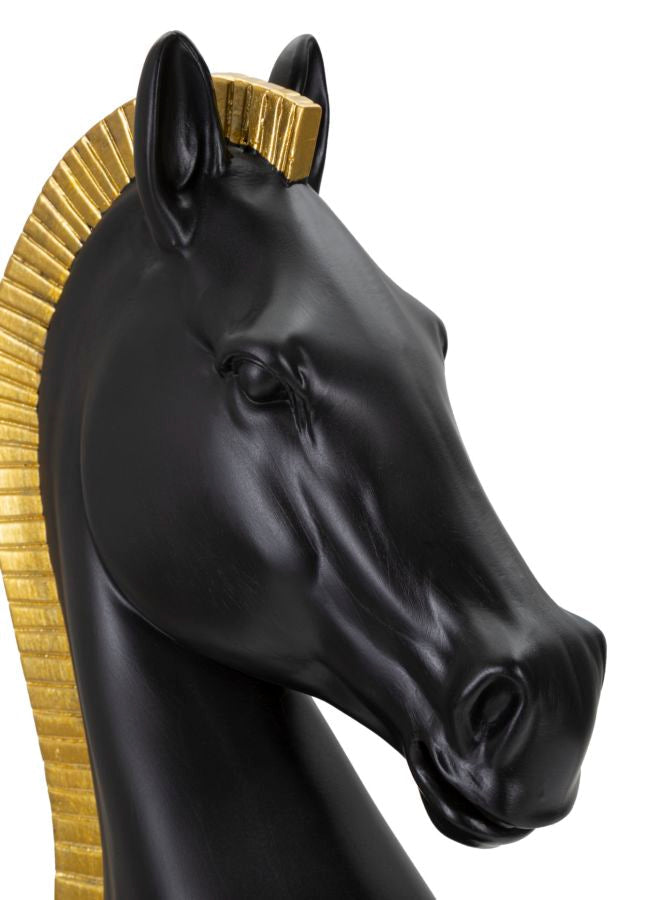 Schachfigur Springer Schwarz Gold 50 cm – Schach Deko