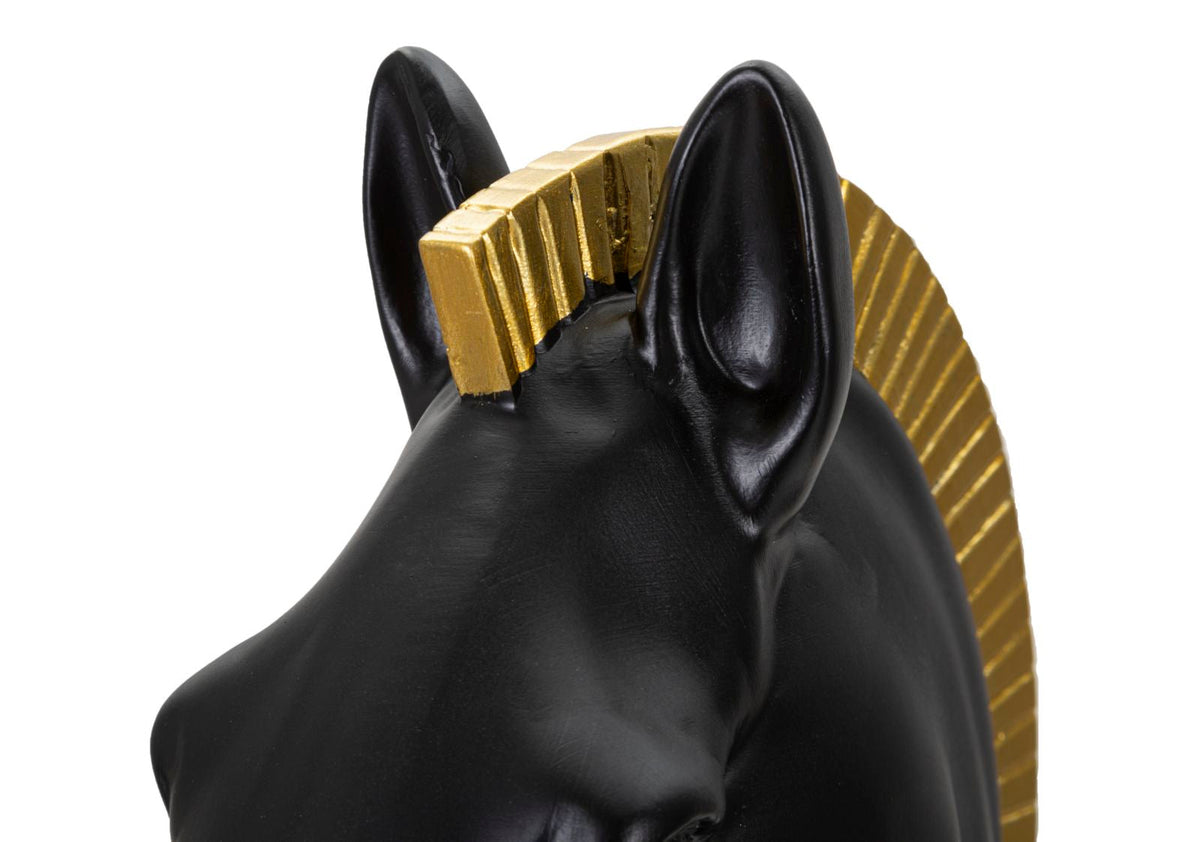 Schachfigur Springer Schwarz Gold 50 cm – Schach Deko