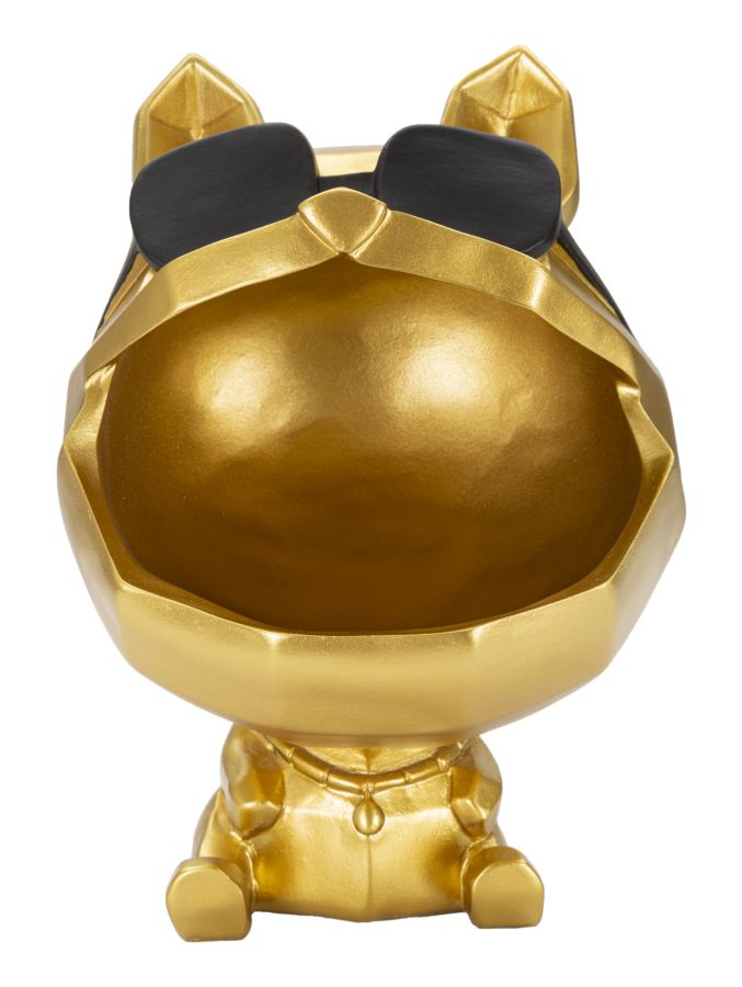 Dekofigur Hund mit Sonnenbrille Gold – Tierfigur