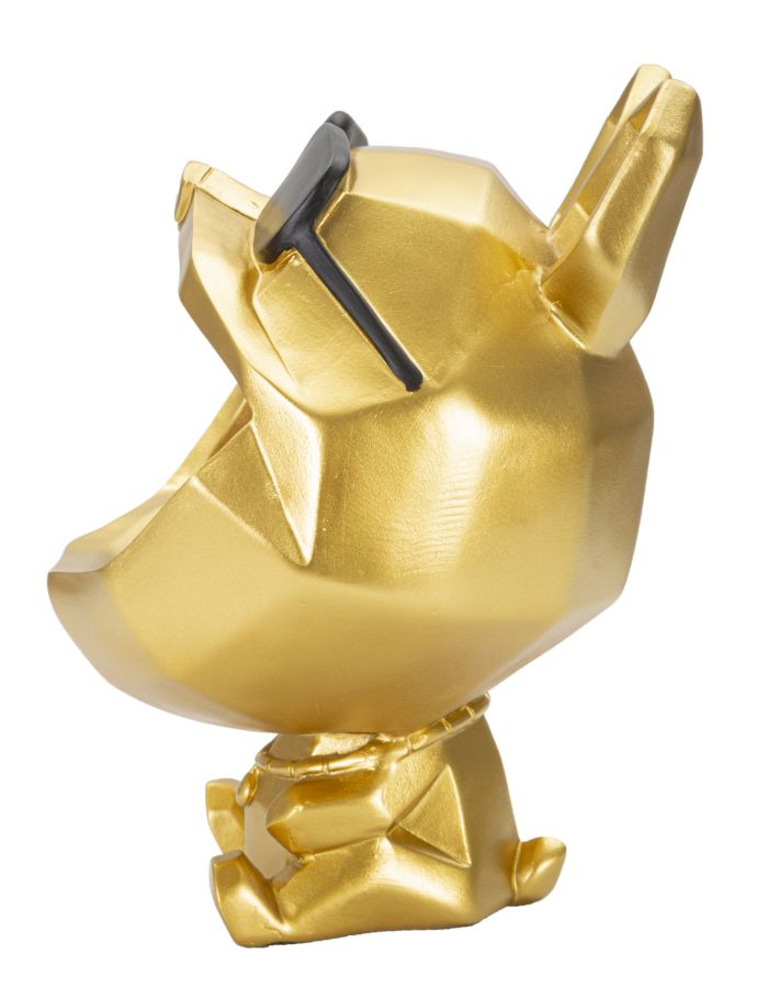 Dekofigur Hund mit Sonnenbrille Gold – Tierfigur