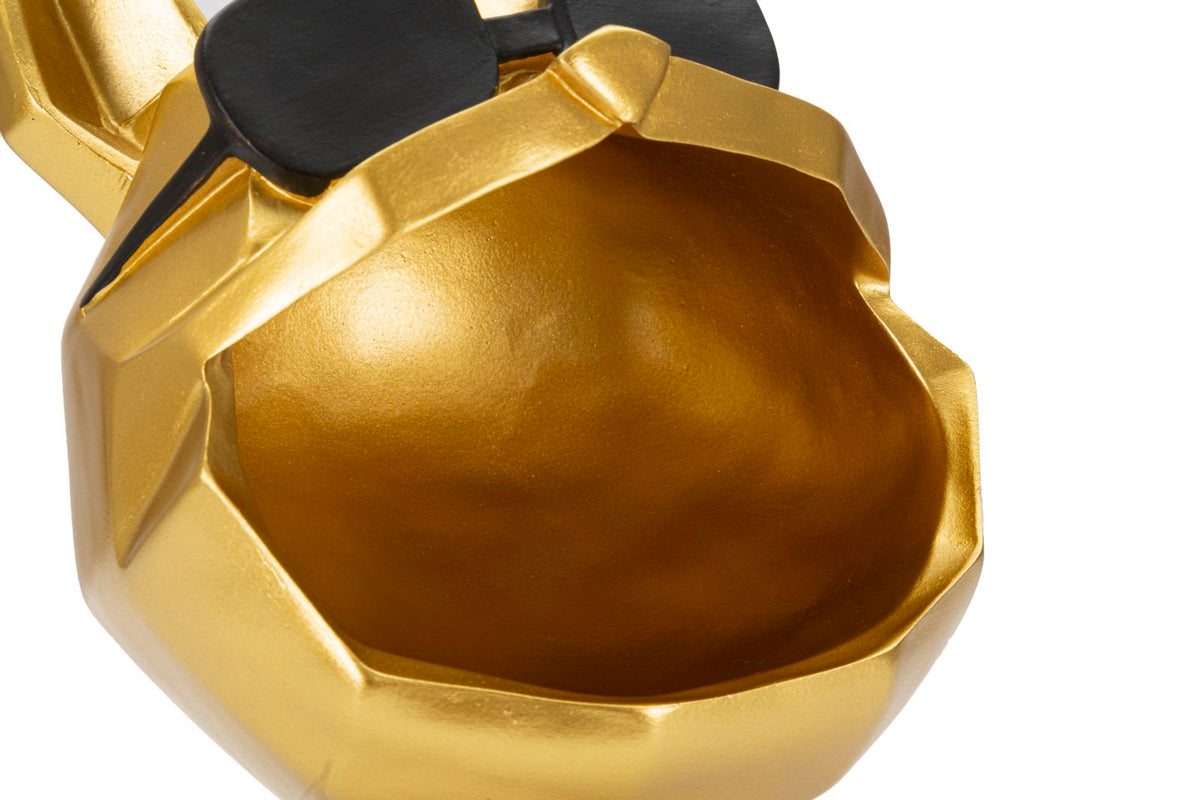 Dekofigur Hund mit Sonnenbrille Gold – Tierfigur