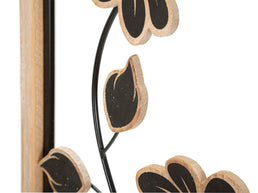 Wandpaneel Blumen Girish Braun Schwarz 30×60 cm B – Wanddeko