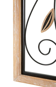 Wandpaneel Blumen Koman Braun Schwarz 26×60 cm A – Wanddeko