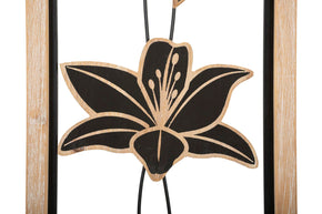 Wandpaneel Blumen Koman Braun Schwarz 26×60 cm B – Wanddeko