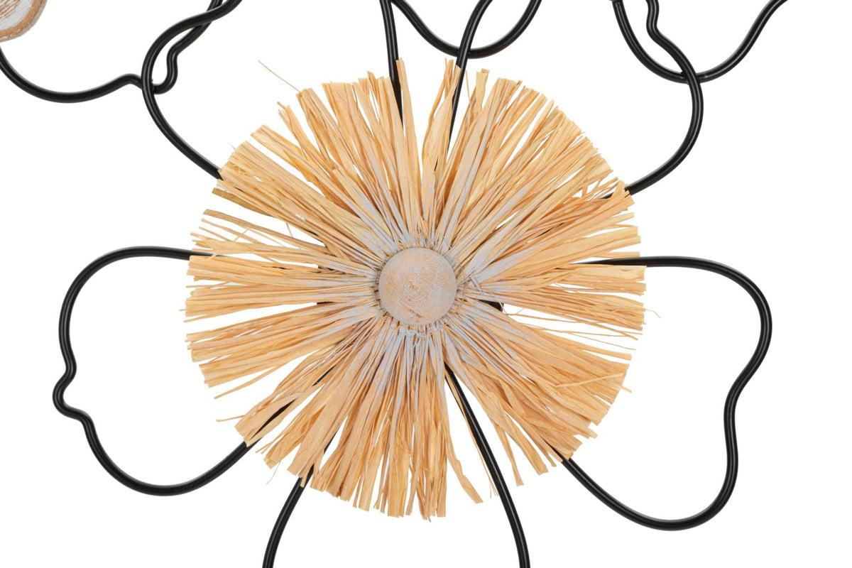 Wandpaneel Blumen Braun Schwarz 42 cm – Wanddeko