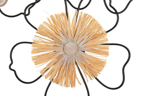 Wandpaneel Blumen Braun Schwarz 42 cm – Wanddeko