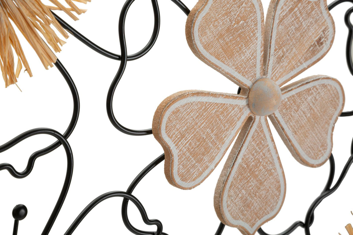 Wandpaneel Blumen Braun Schwarz 42 cm – Wanddeko