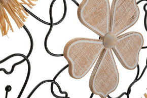 Wandpaneel Blumen Braun Schwarz 42 cm – Wanddeko