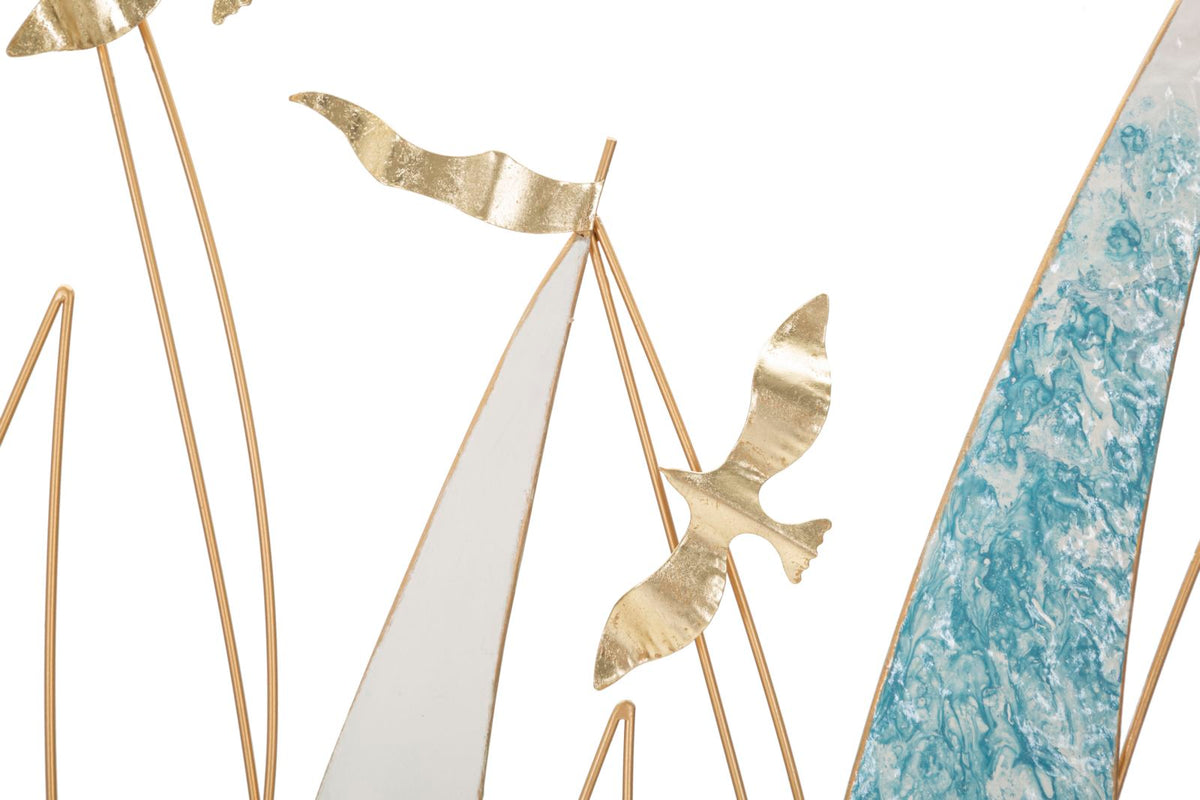 Wandpaneel Segelboote Möwen Bunt 97,8 cm – Wanddeko