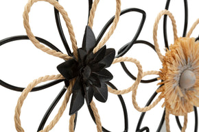 Wandpaneel Blumen Braun Schwarz 35 cm – Wanddeko