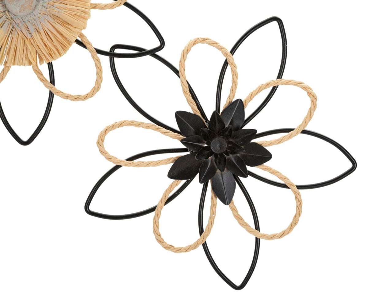 Wandpaneel Blumen Braun Schwarz 35 cm – Wanddeko