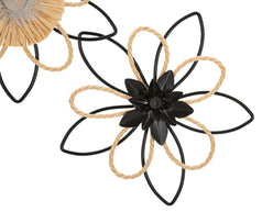 Wandpaneel Blumen Braun Schwarz 35 cm – Wanddeko