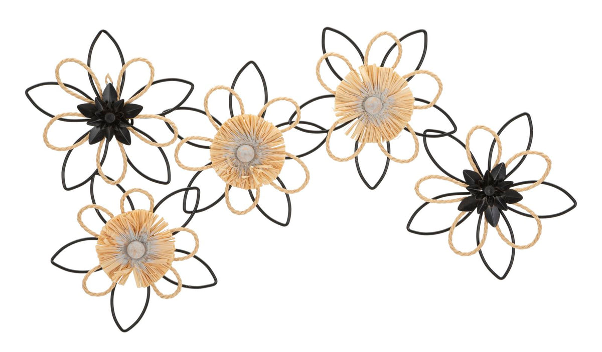Wandpaneel Blumen Braun Schwarz 35 cm – Wanddeko