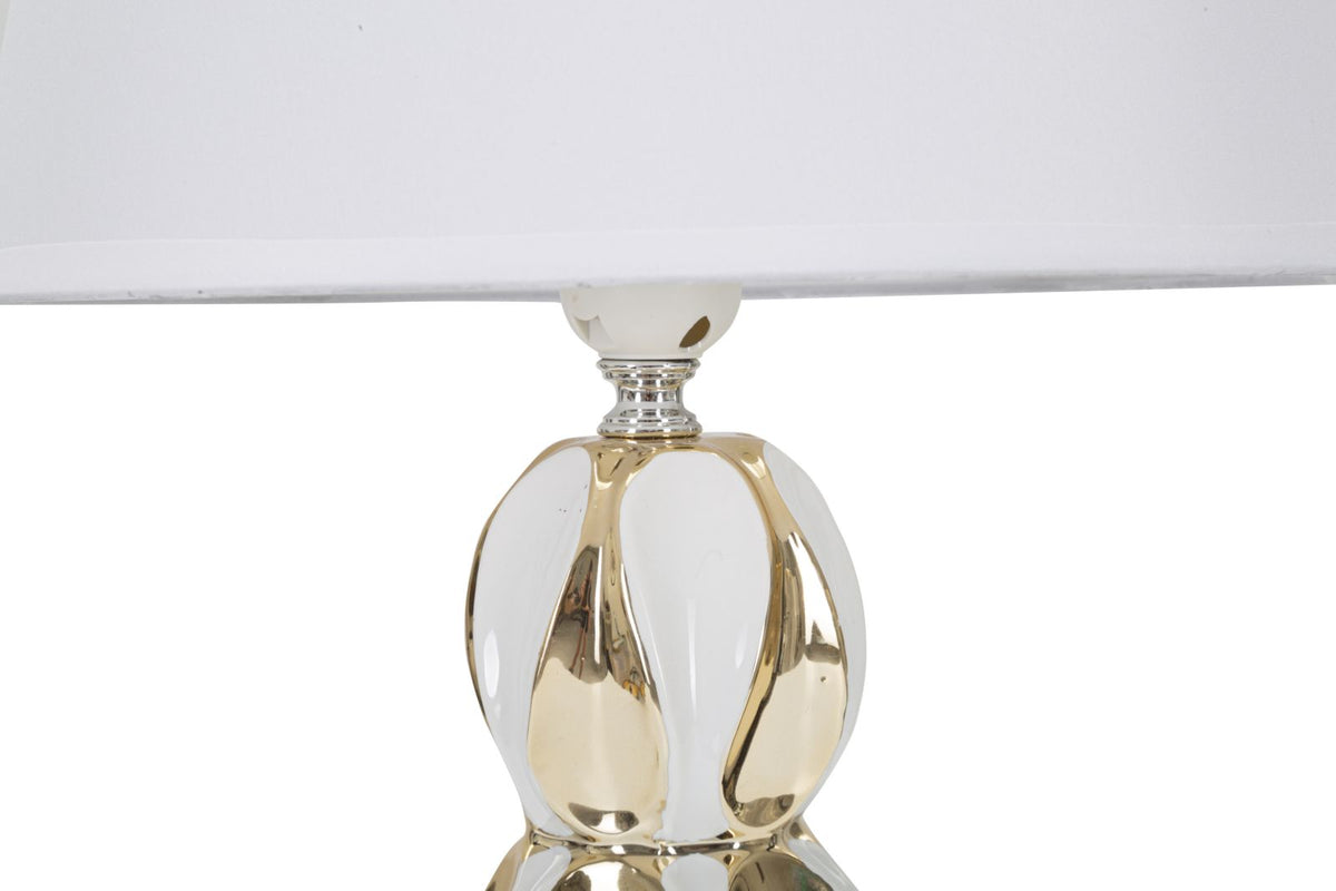 Tischlampe Kugeln Weiß Gold 46 cm – Tischleuchte