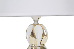 Tischlampe Kugeln Weiß Gold 46 cm – Tischleuchte