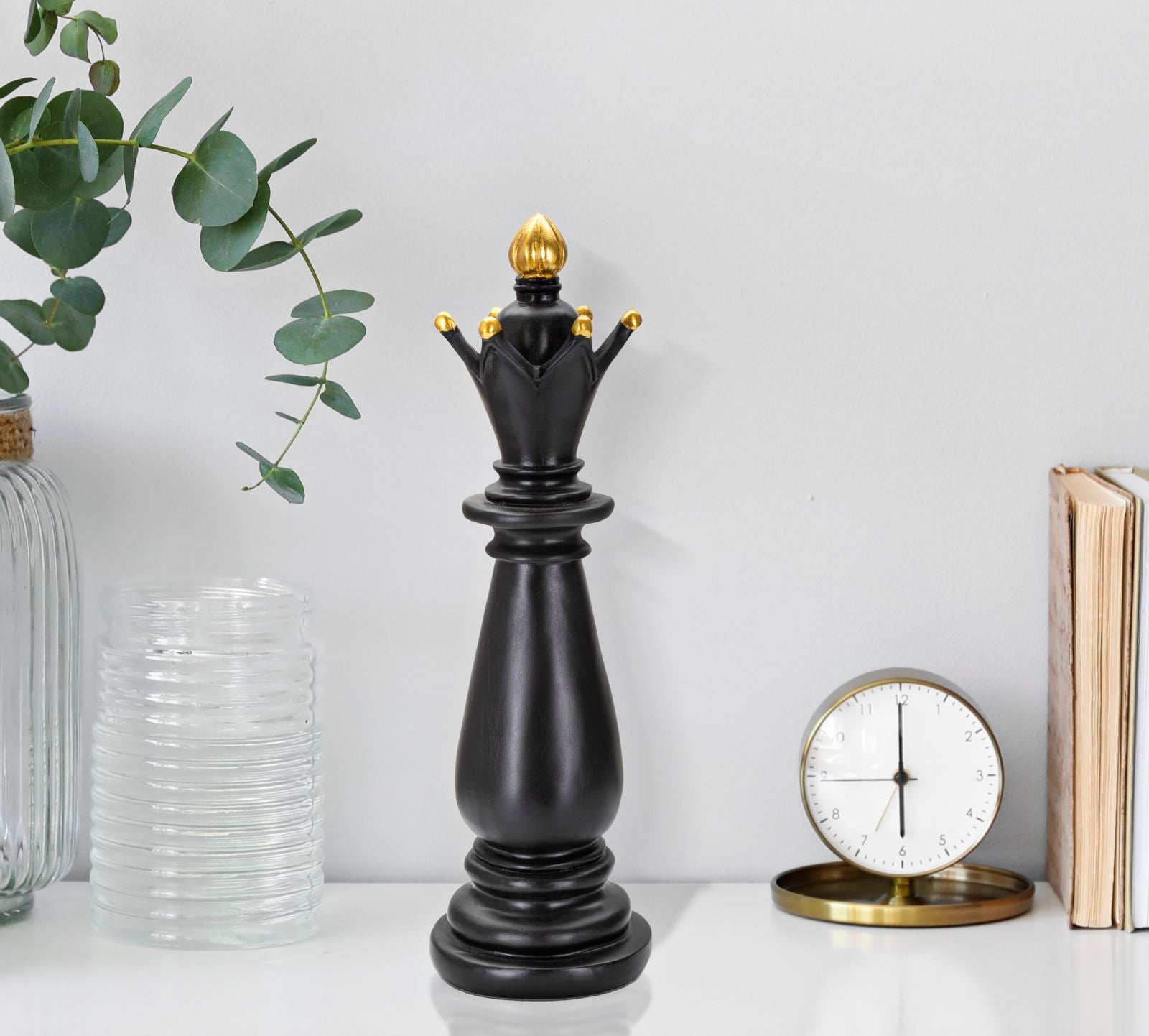 Schachfigur Läufer Schwarz Gold – Schach Deko