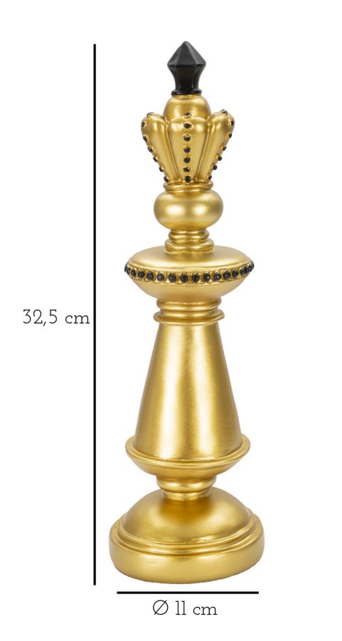 Schachfigur König Gold Schwarz – Schach Deko