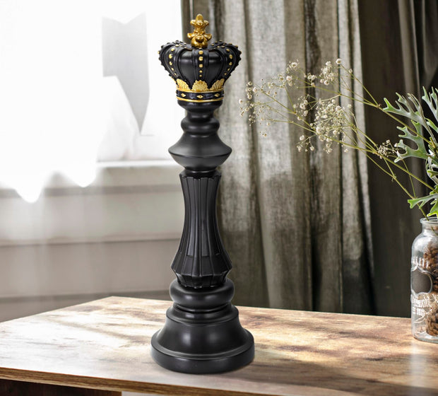 Schachfigur König Schwarz Gold – Schach Deko