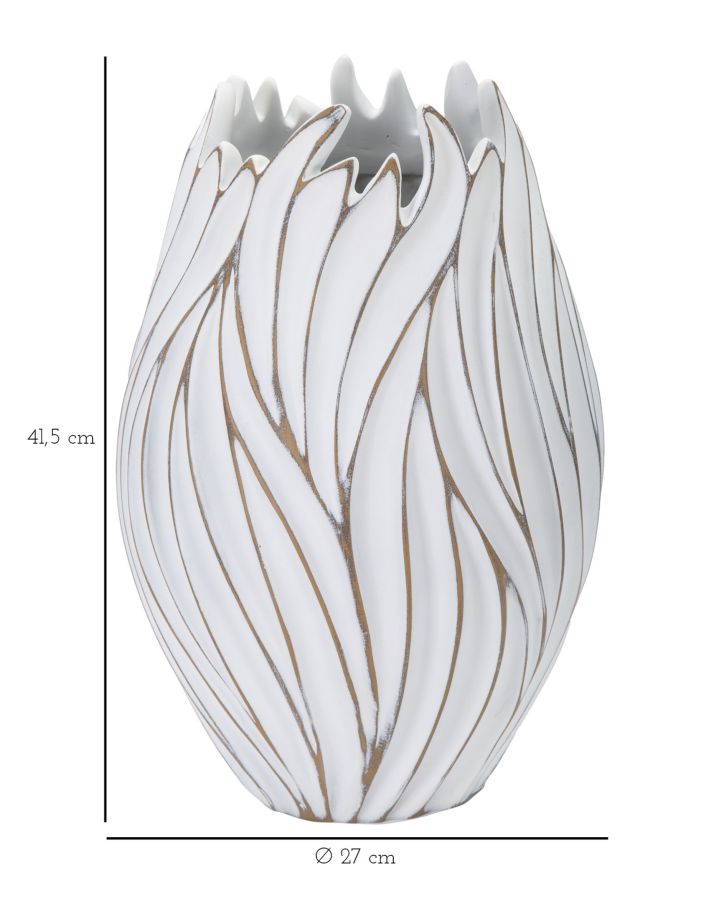Blumenvase Oval Weiß 41,5 cm