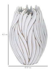 Blumenvase Oval Weiß 41,5 cm