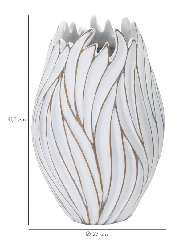 Blumenvase Oval Weiß 41,5 cm