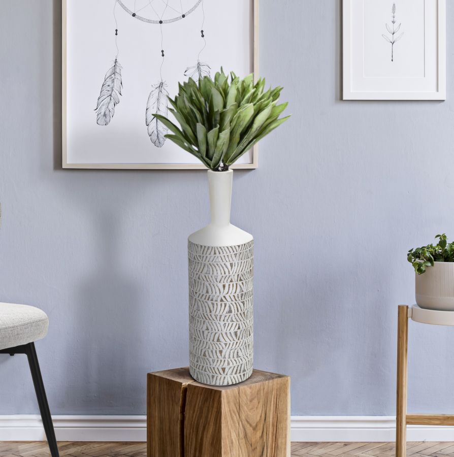 Blumenvase Nairobi Weiß 49,5 cm – Dekovase