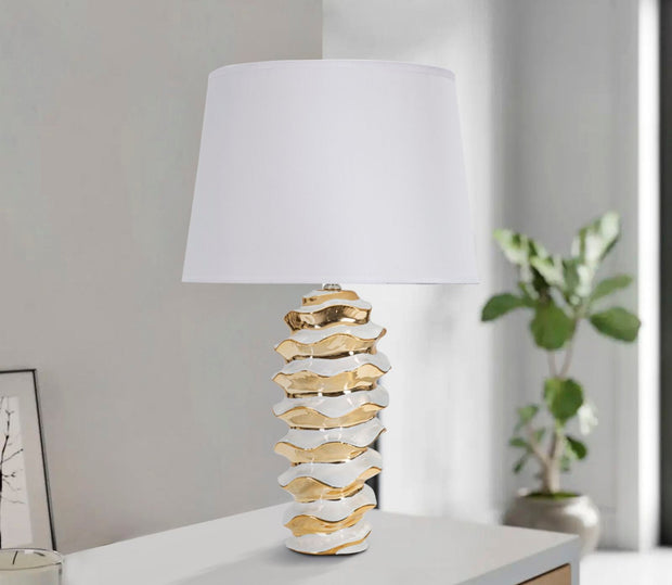 Tischlampe Space Weiß Gold 53 cm – Tischleuchte