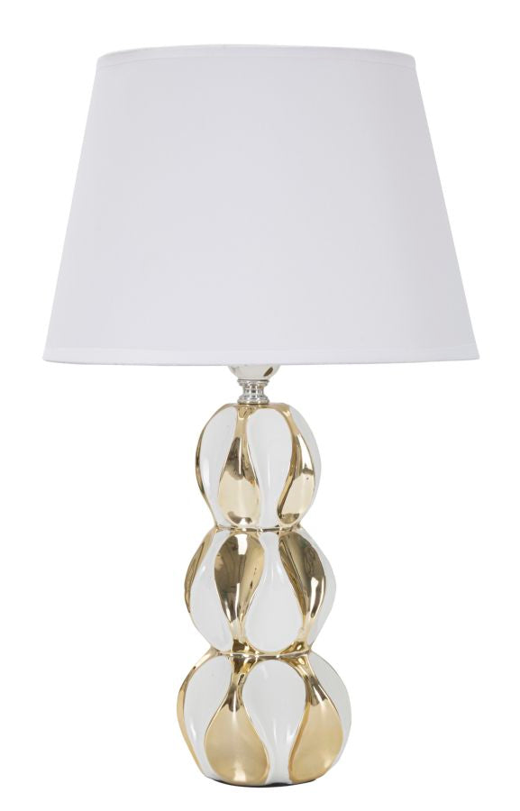 Tischlampe Kugeln Weiß Gold 46 cm – Tischleuchte