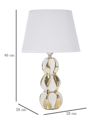Tischlampe Kugeln Weiß Gold 46 cm – Tischleuchte