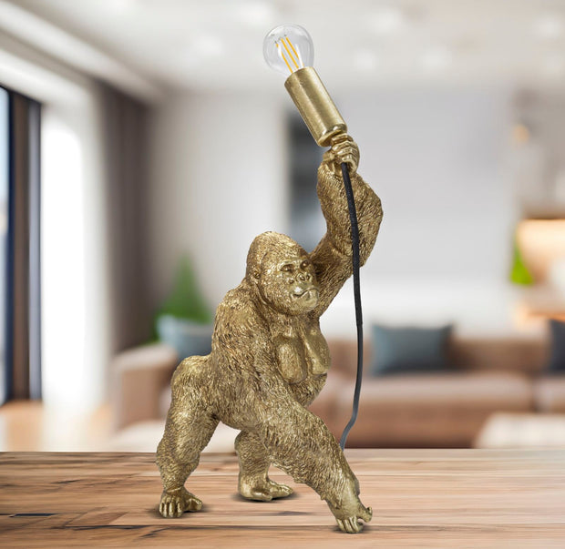 Tischlampe Gorilla Gold 40 cm – Tischleuchte
