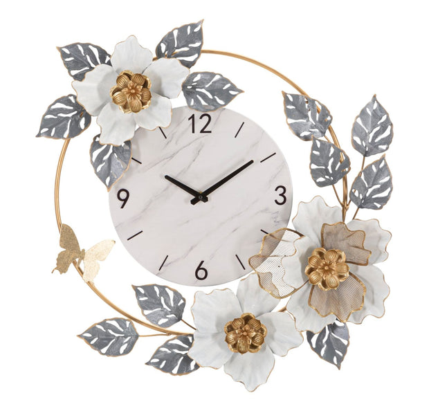 Wanduhr Blätter Bunt 64 cm – Uhr Wohnzimmer