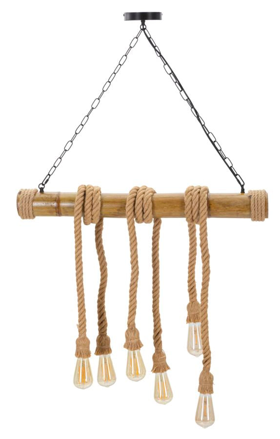 Pendelleuchte Bambus Braun 120 cm – Hängelampe