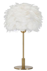 Tischlampe Feder Gold Weiß 50 cm – Tischleuchte