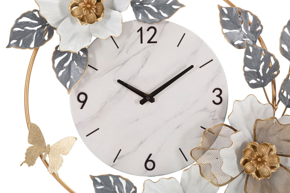 Wanduhr Blätter Bunt 64 cm – Uhr Wohnzimmer
