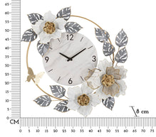 Wanduhr Blätter Bunt 64 cm – Uhr Wohnzimmer