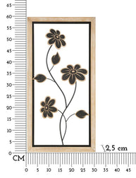 Wandpaneel Blumen Girish Braun Schwarz 30×60 cm B – Wanddeko