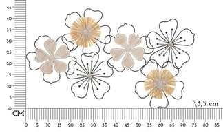 Wandpaneel Blumen Braun Schwarz 42 cm – Wanddeko