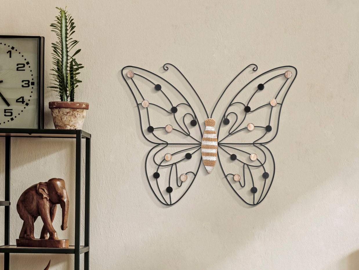 Wandpaneel Schmetterling Braun Schwarz – Wanddeko