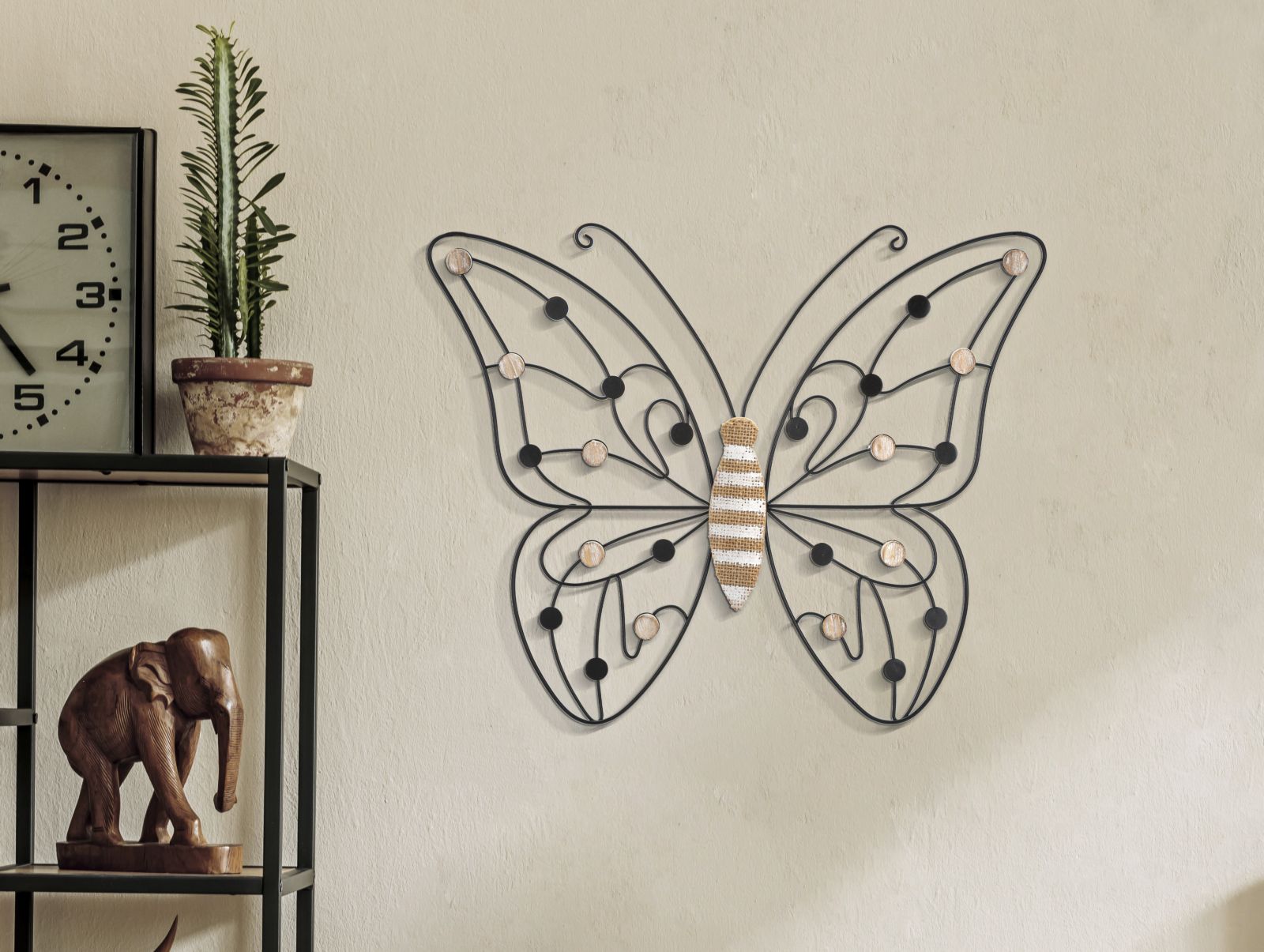 Wandpaneel Schmetterling Braun Schwarz – Wanddeko