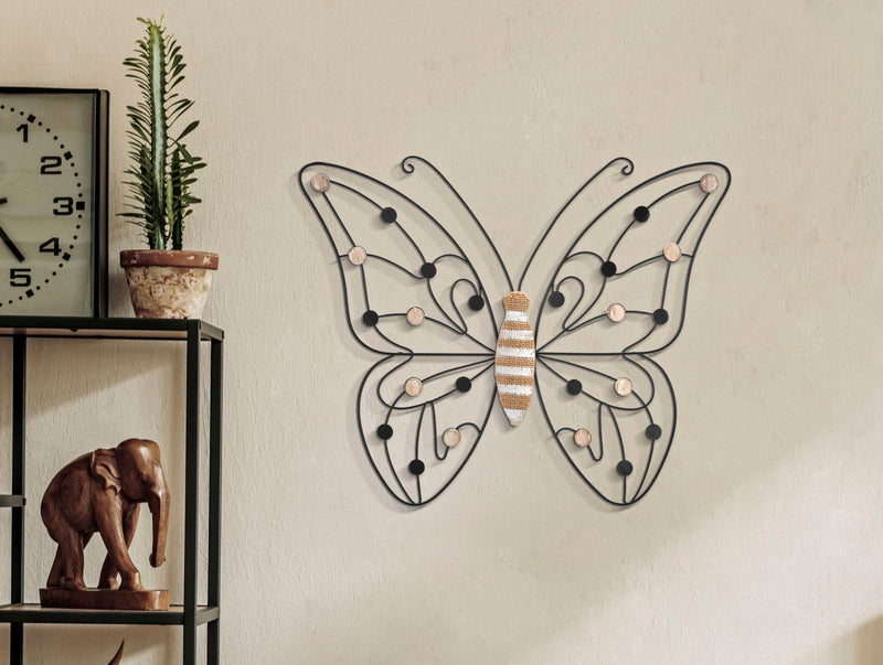 Wandpaneel Schmetterling Braun Schwarz – Wanddeko