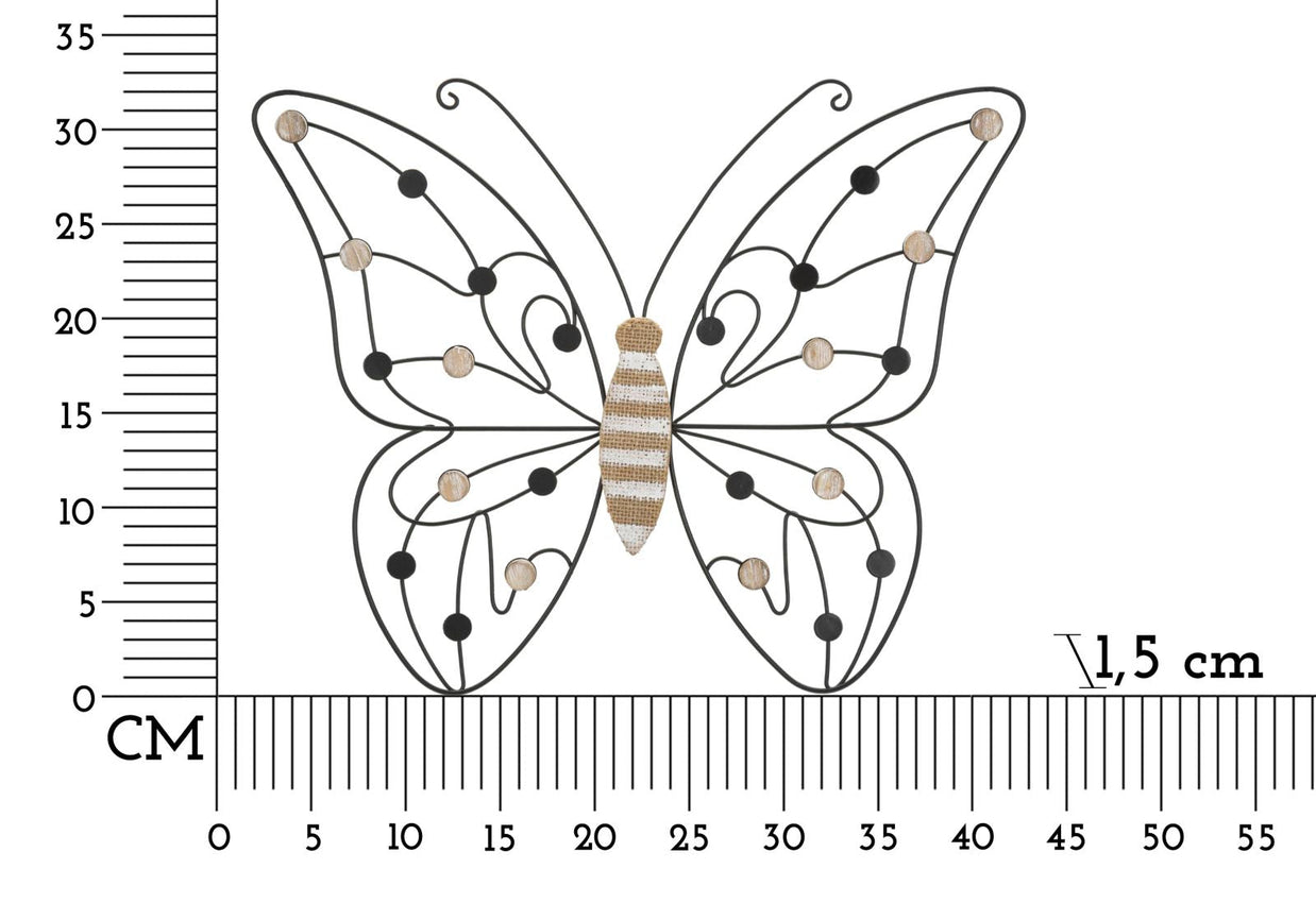 Wandpaneel Schmetterling Braun Schwarz – Wanddeko