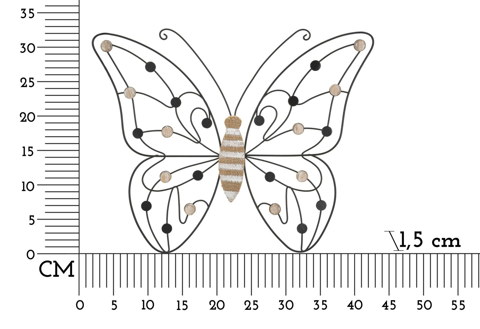 Wandpaneel Schmetterling Braun Schwarz – Wanddeko