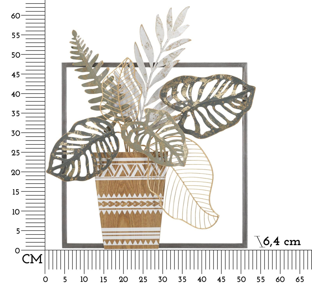 Wandpaneel Vase Bunt 62,9 cm – Wanddeko