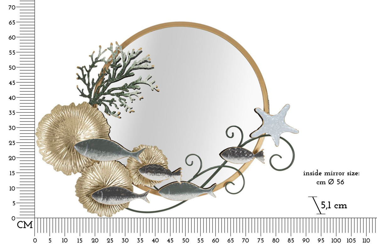Wandspiegel Fisch Bunt 65,4 cm